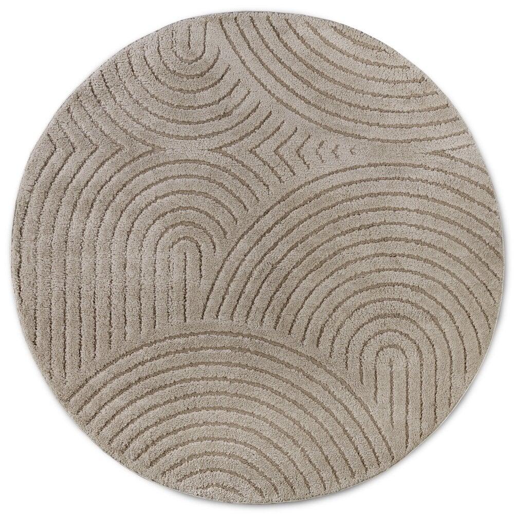 Flycarpets Rond Japandi Vloerkleed - Panglao Taupe