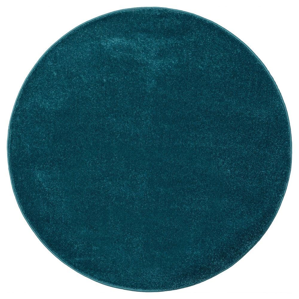 Flycarpets Rond Mono Vloerkleed - Effen Modern - Blauw