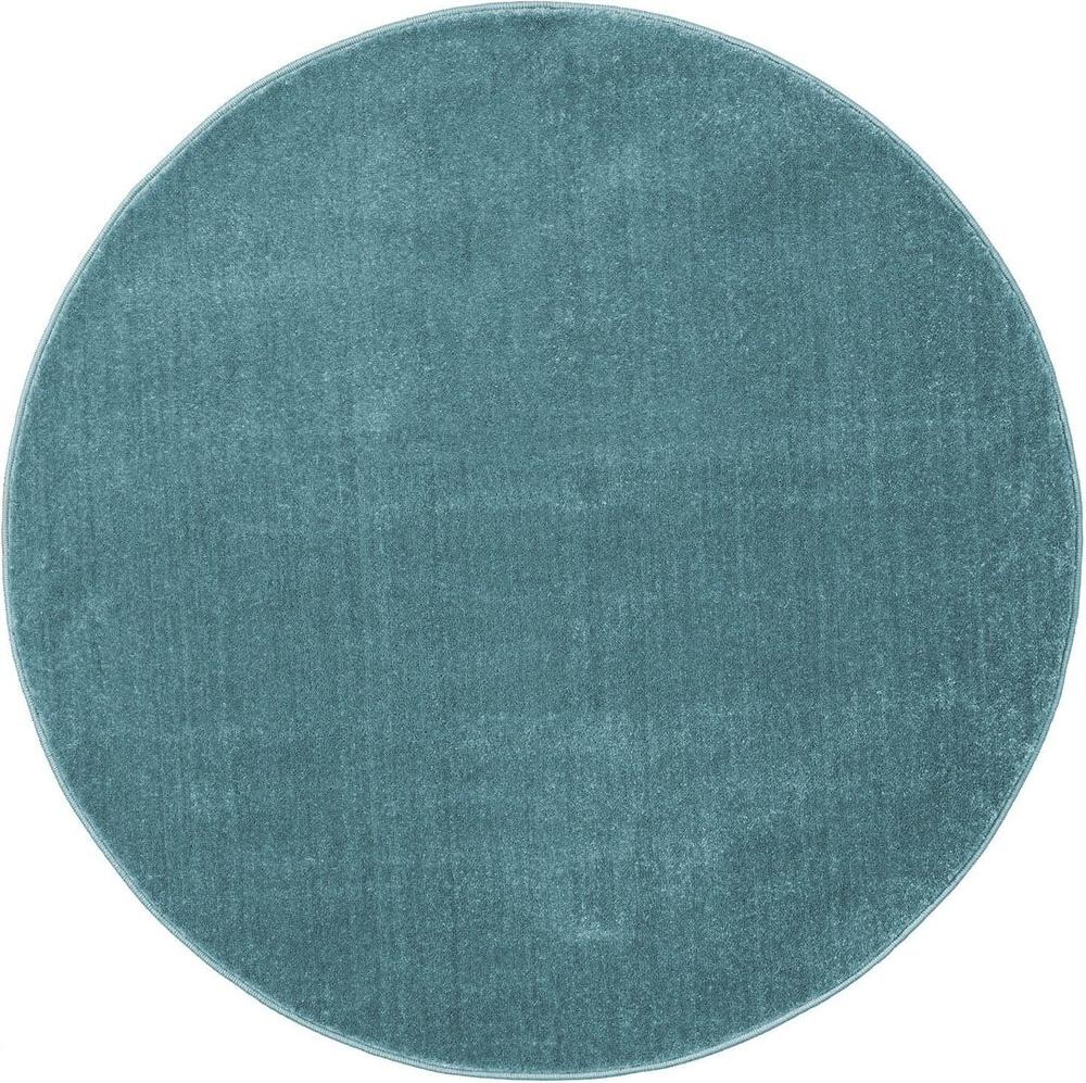 Flycarpets Rond Mono Vloerkleed - Effen Modern - Blauw
