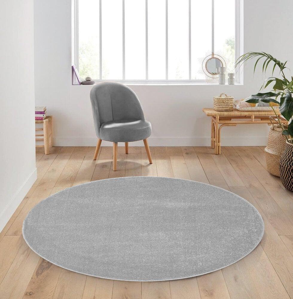 Flycarpets Rond Mono Vloerkleed - Effen Modern - Grijs
