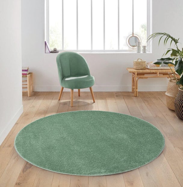 flycarpets Rond Mono vloerkleed - Effen Modern - Groen