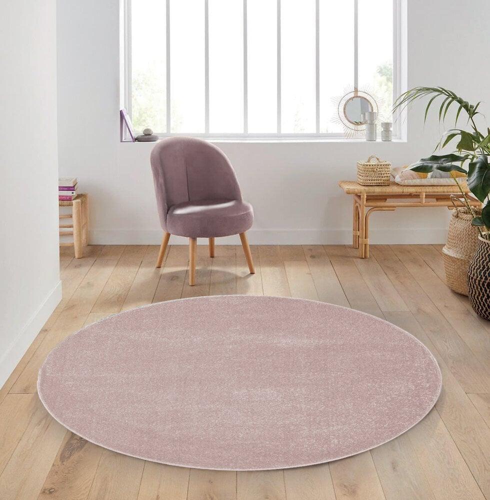 Flycarpets Rond Mono Vloerkleed - Effen Modern - Roze
