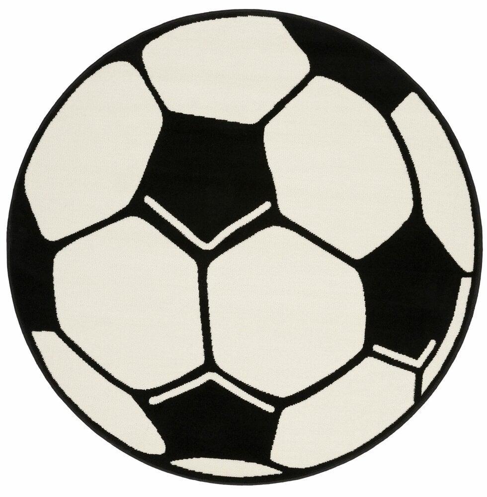 Flycarpets Rond Voetbal Vloerkleed - Zwart/Wit