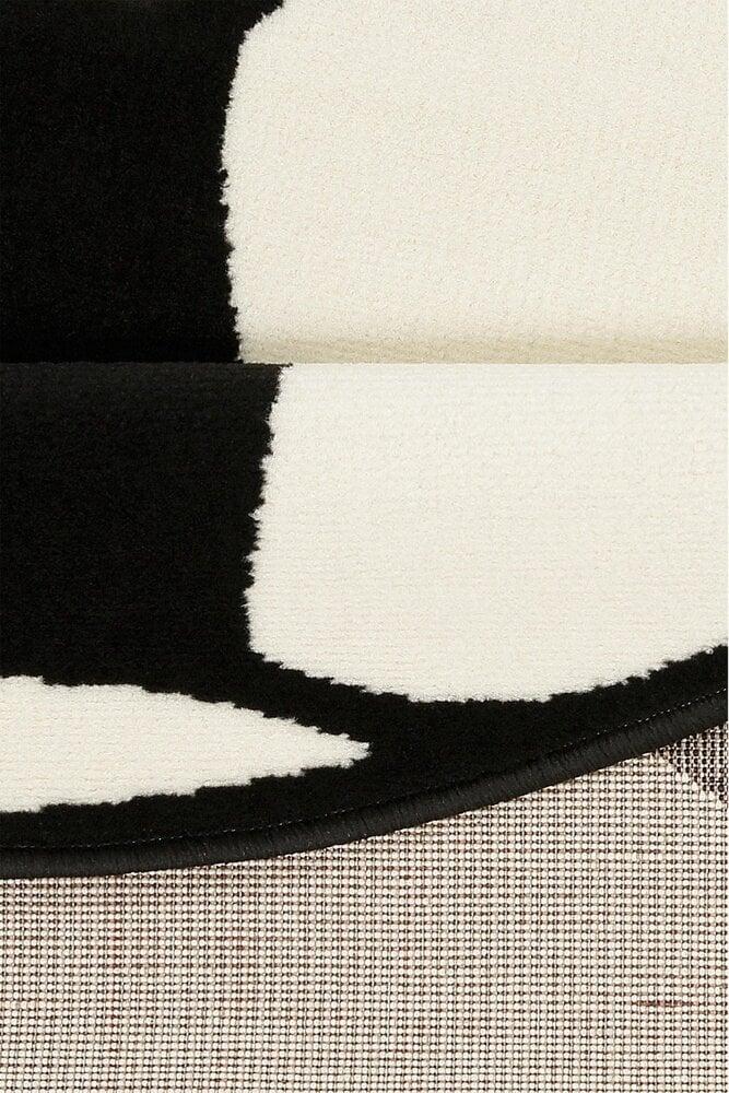 Flycarpets Rond Voetbal Vloerkleed - Zwart/Wit