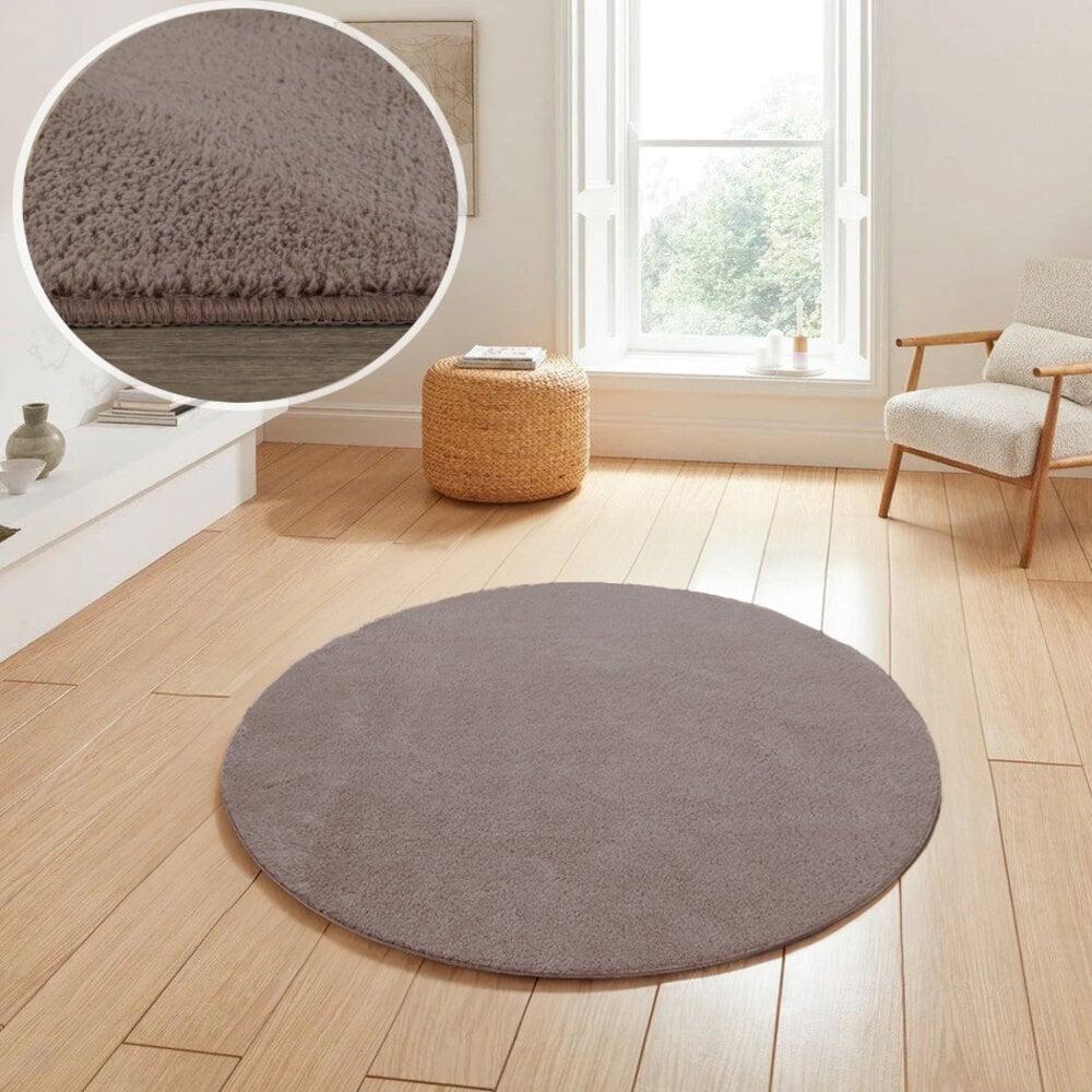 Flycarpets Rond Wasbaar Vloerkleed - Malaga Taupe