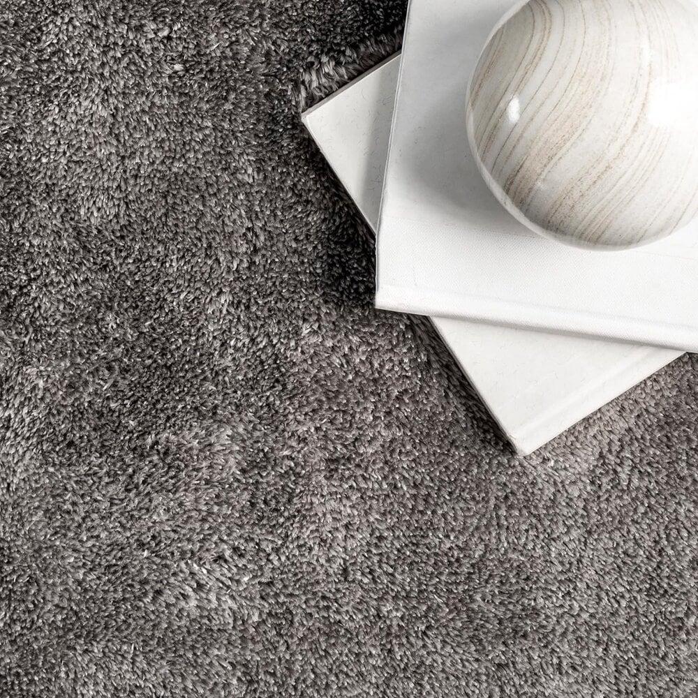 Flycarpets Rond Wasbaar Vloerkleed - Solid Grijs