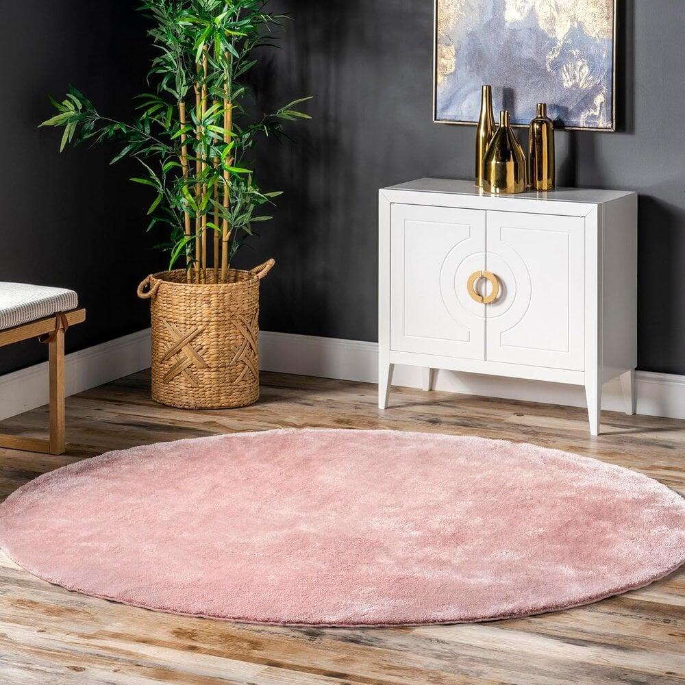 Flycarpets Rond Wasbaar Vloerkleed - Solid Roze
