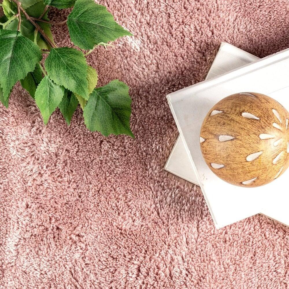 Flycarpets Rond Wasbaar Vloerkleed - Solid Roze