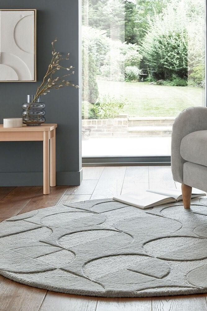 Flycarpets Rond Wollen Vloerkleed - Gigi Grijs