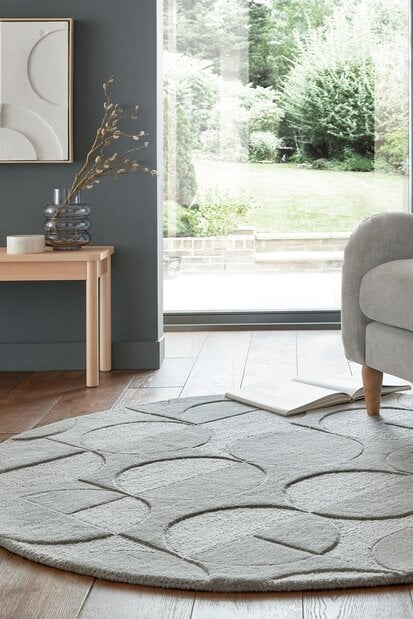 flycarpets Rond Wollen vloerkleed - Gigi Grijs