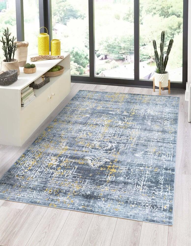 Flycarpets Sarande Vintage Grijs / Geel Vloerkleed