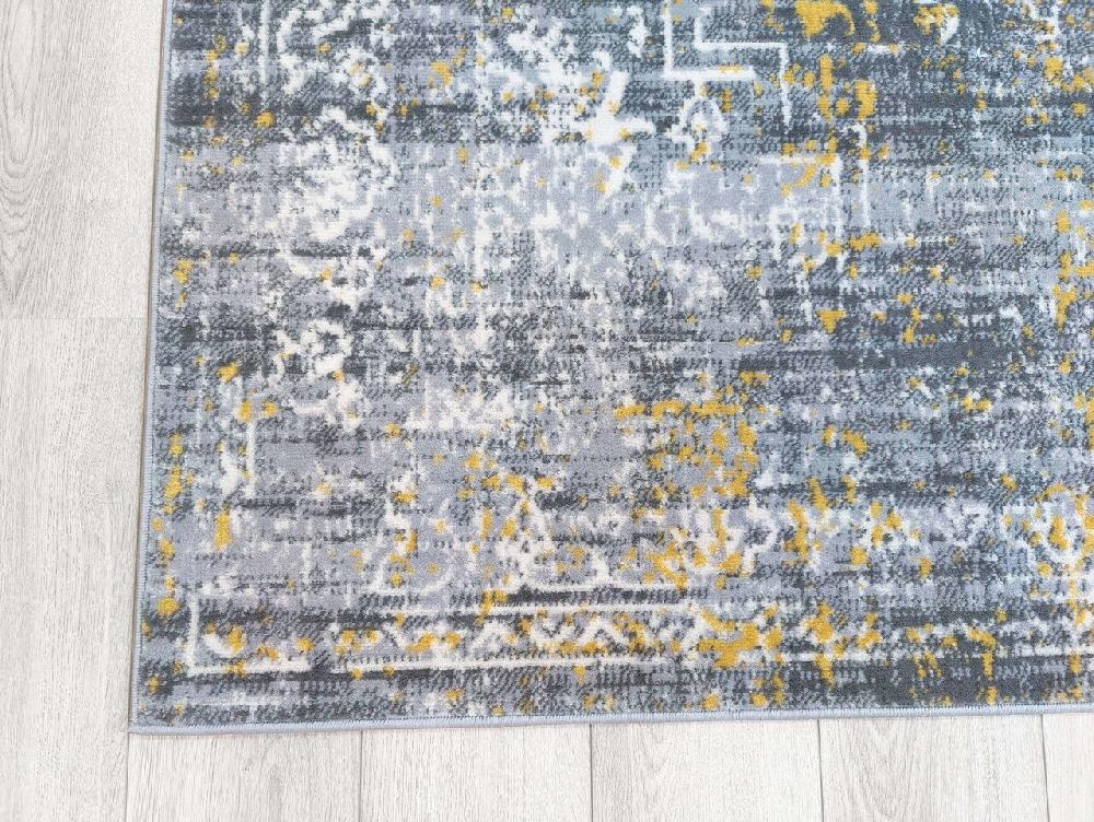 Flycarpets Sarande Vintage Grijs / Geel Vloerkleed