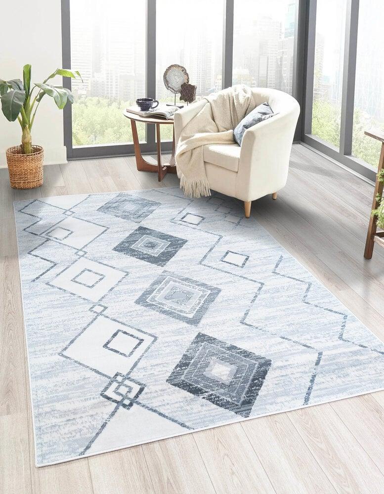 Flycarpets Sarande Vintage Grijs Vloerkleed - Ruiten