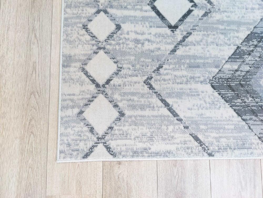 Flycarpets Sarande Vintage Grijs Vloerkleed - Ruiten