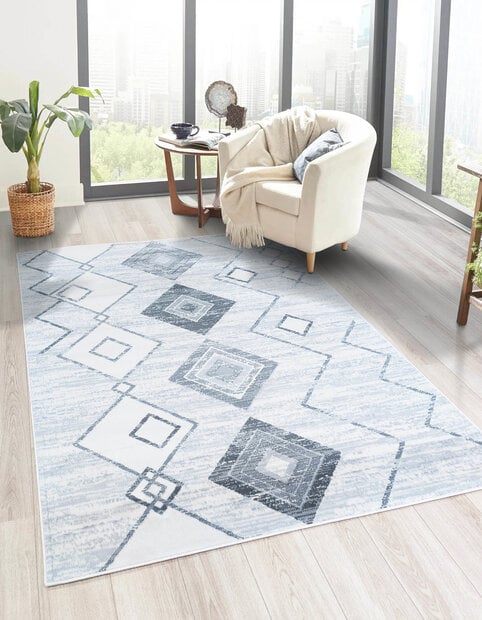 flycarpets Sarande Vintage Grijs vloerkleed - Ruiten