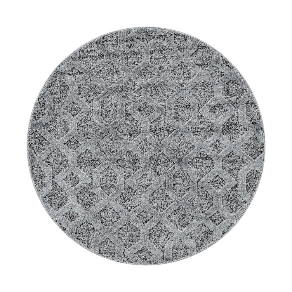 Flycarpets Sofia Modern Grijs Rond Vloerkleed