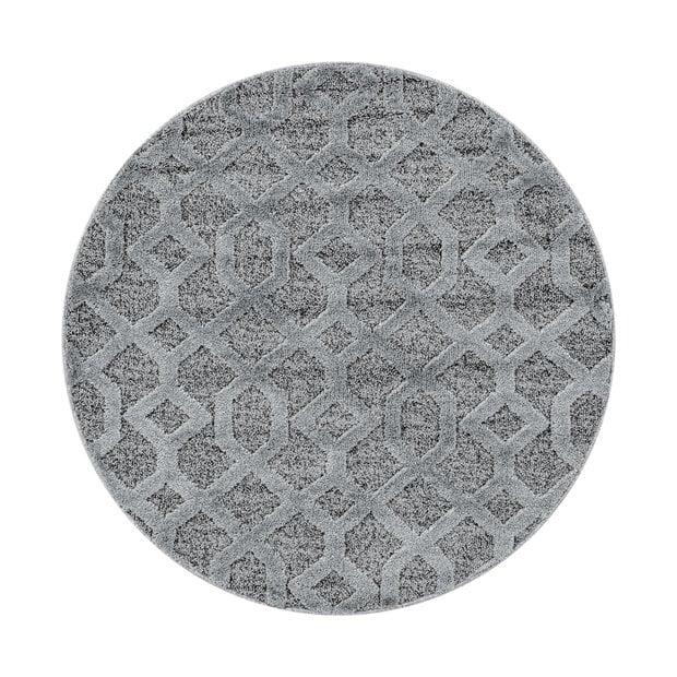 flycarpets Sofia Modern Grijs Rond vloerkleed