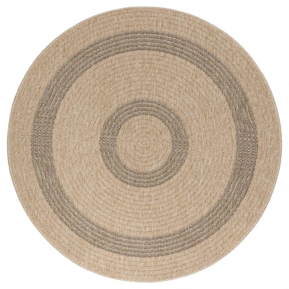 Flycarpets Summit Indoor & Outdoor Rond Zwart / Beige
