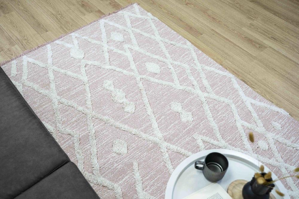 Flycarpets Tagena Modern Roze Vloerkleed