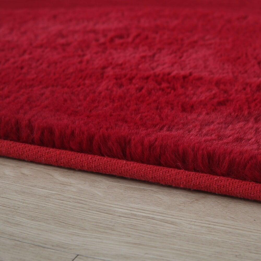 Flycarpets Teresa Hoogpolig Fluffy Rood Vloerkleed