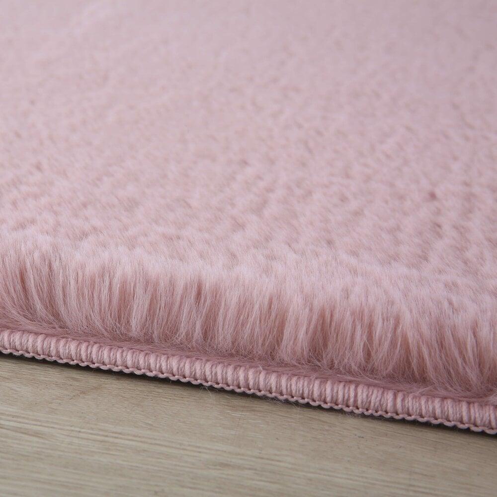 Flycarpets Teresa Hoogpolig Fluffy Roze Vloerkleed