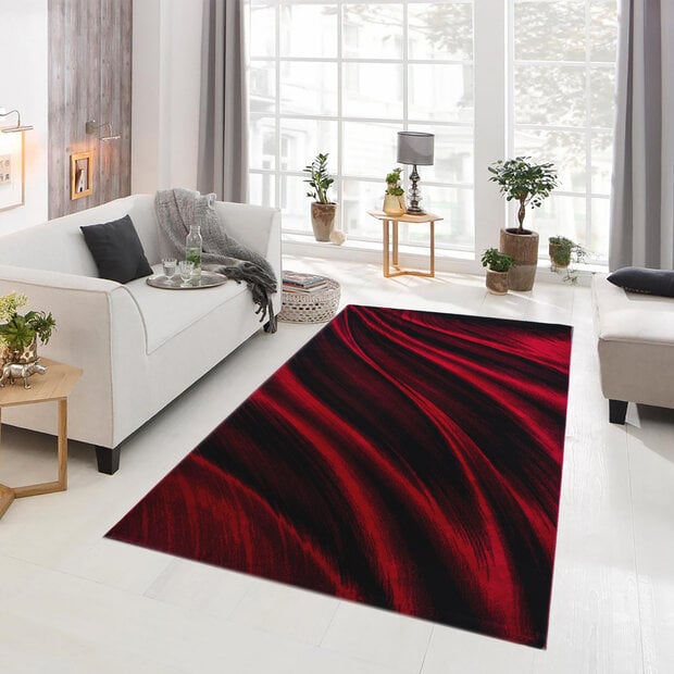 flycarpets Torino Modern vloerkleed - rood