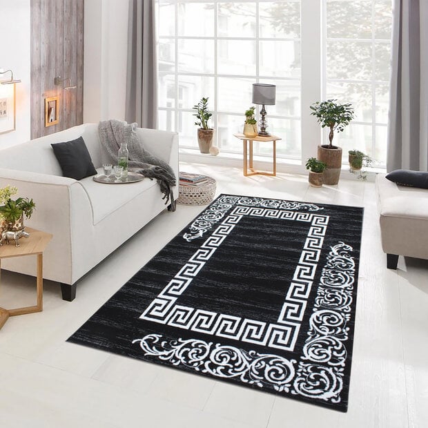 flycarpets Torino Modern vloerkleed - zwart