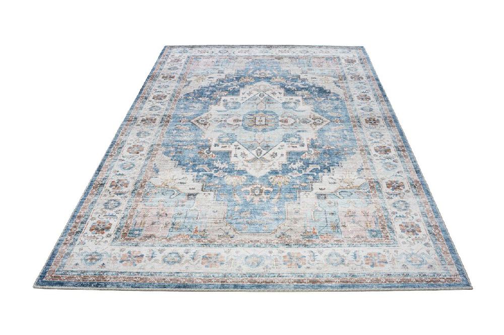 Flycarpets Vintage Vloerkleed - Burano Blauw/Multi