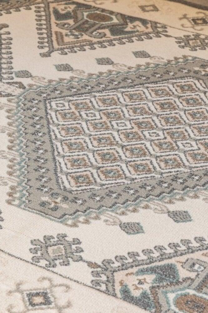 Flycarpets Vintage Vloerkleed - Lakan Crème / Grijs