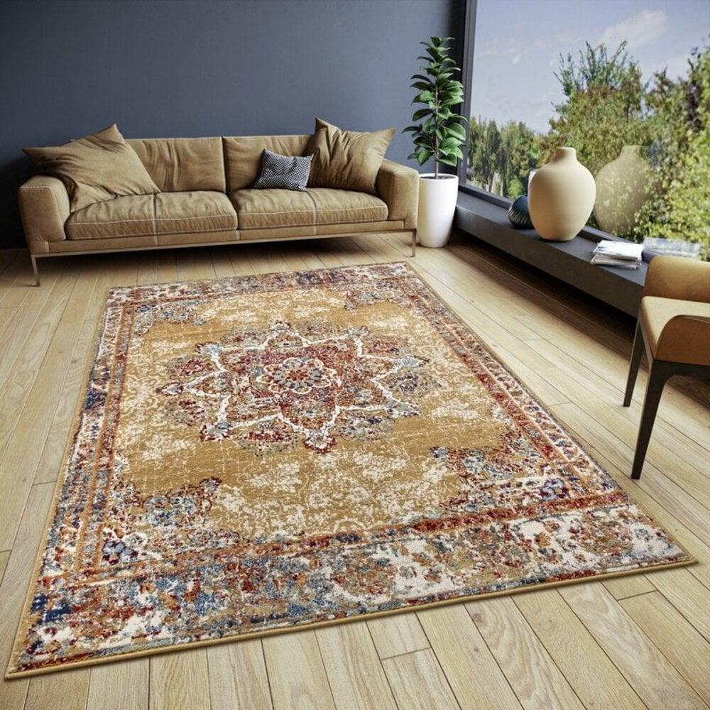 Flycarpets Vintage Vloerkleed - Maderno Geel / Multi