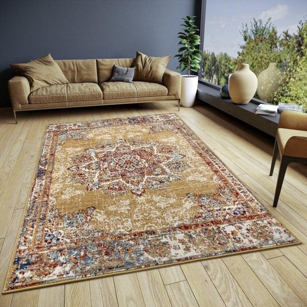 Flycarpets Vintage Vloerkleed - Maderno Geel / Multi