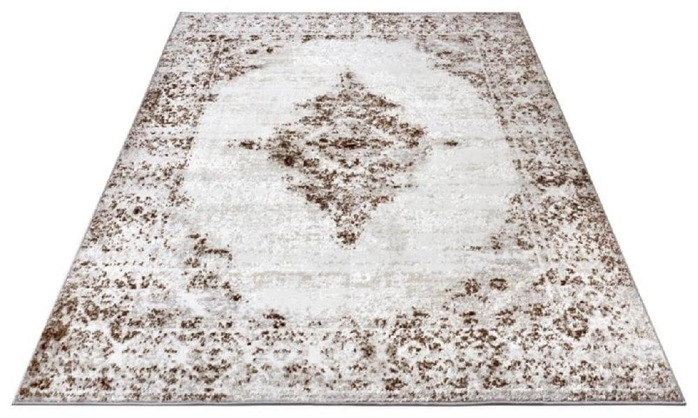 Flycarpets Vintage Vloerkleed - Shine Crème/Bruin