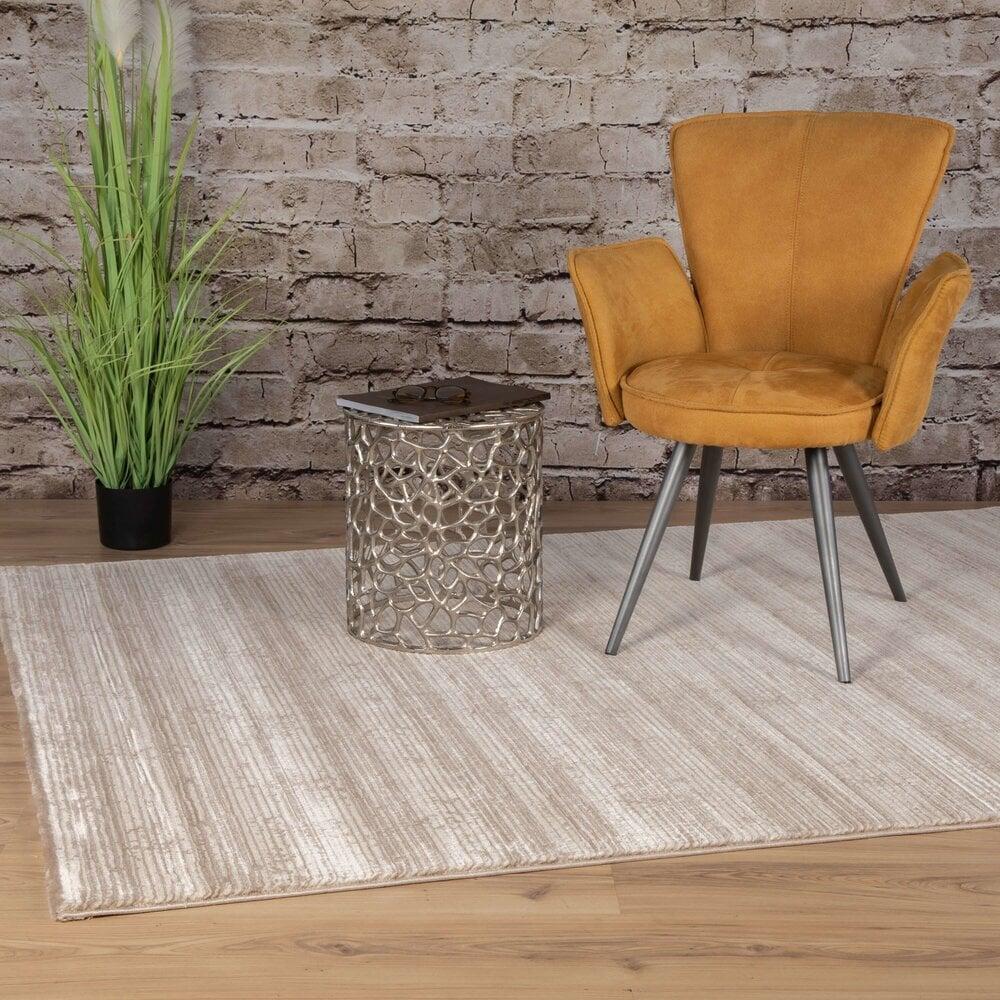 Flycarpets Vita Effen Beige Vloerkleed - Gestreept