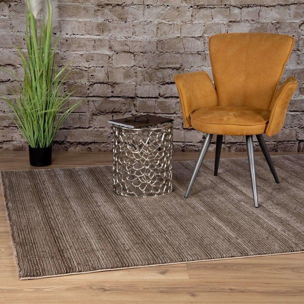 Flycarpets Vita Effen Taupe Vloerkleed - Gestreept
