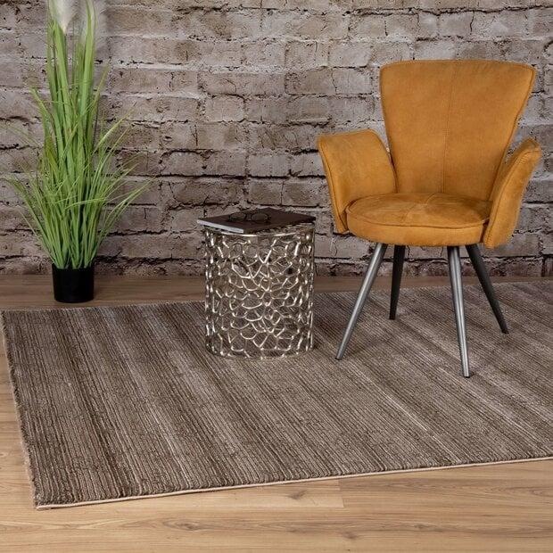 flycarpets Vita Effen Taupe vloerkleed - Gestreept