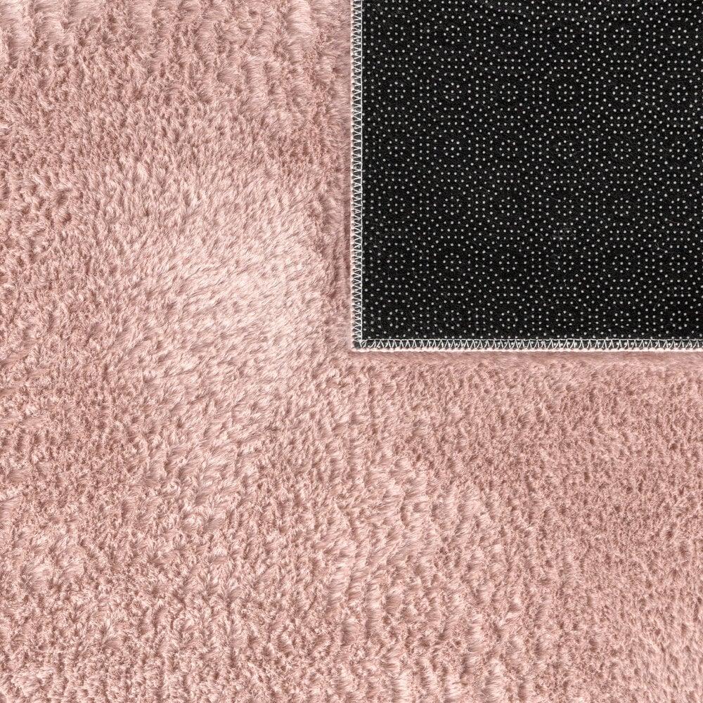Flycarpets Wasbaar Fluffy Vloerkleed - Amalfi Roze