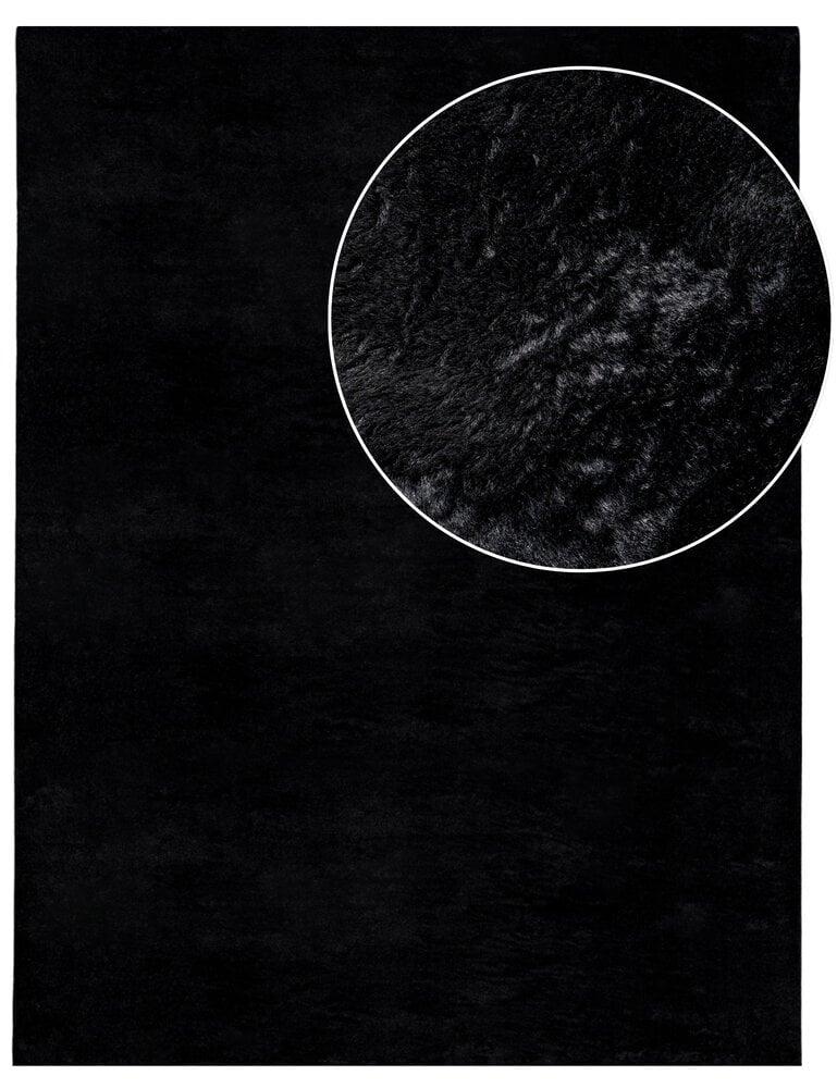 Flycarpets Wasbaar Fluffy Vloerkleed - Amalfi Zwart