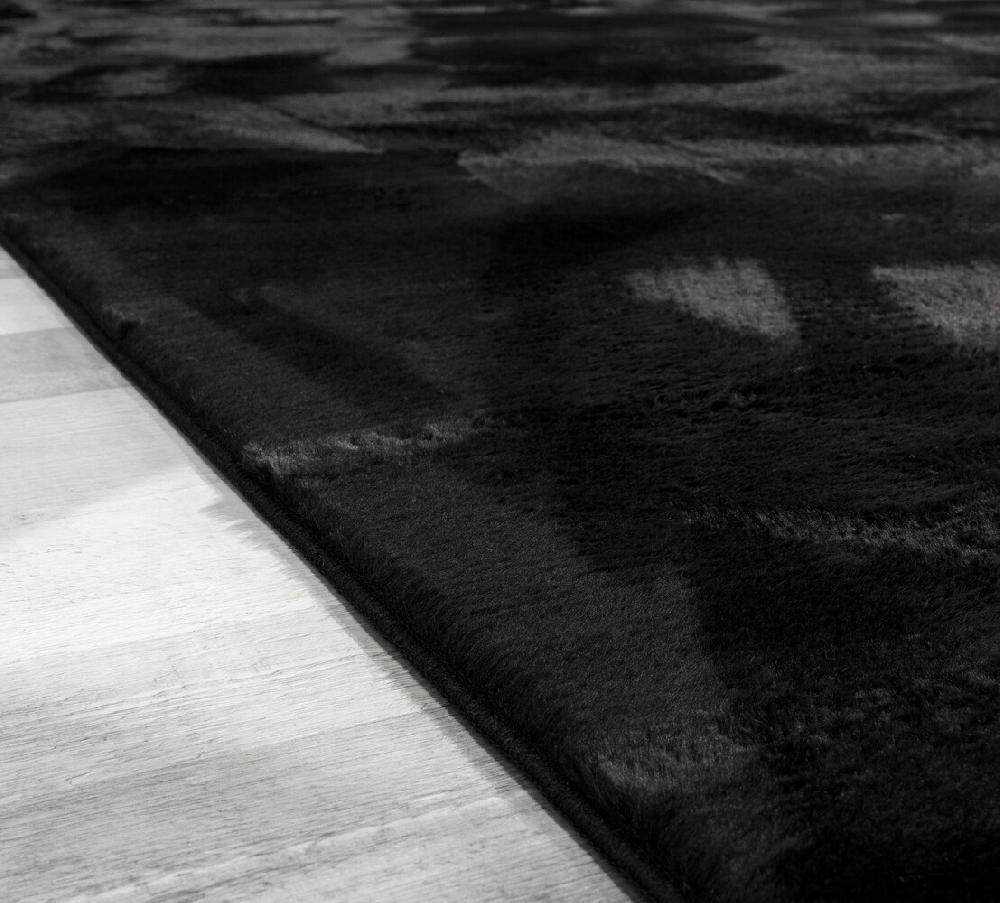 Flycarpets Wasbaar Fluffy Vloerkleed - Amalfi Zwart