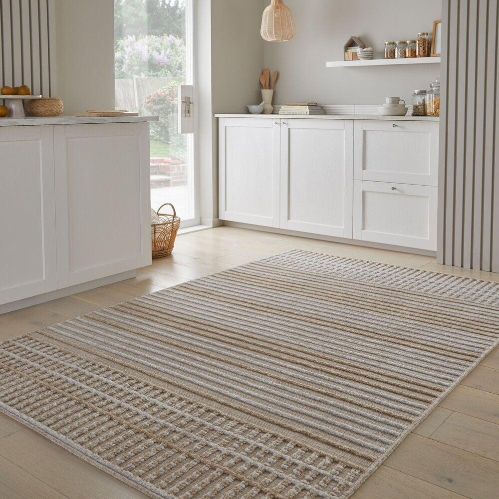Flycarpets Wasbaar Vloerkleed - Elton Beige