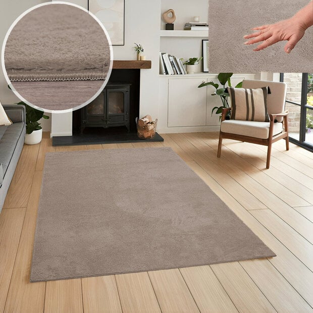 flycarpets Wasbaar vloerkleed - Malaga Taupe