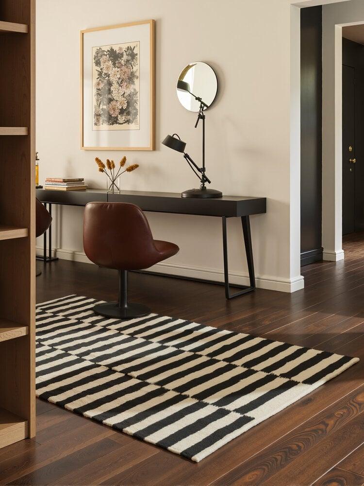 Flycarpets Wollen Vloerkleed - Donna Zwart/Wit