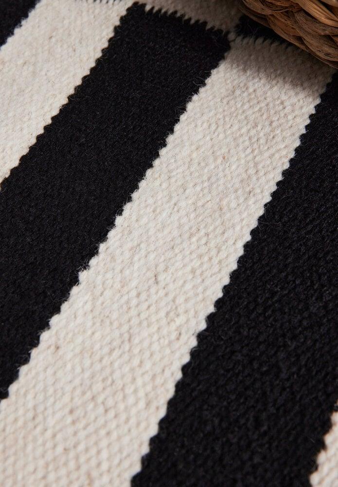 Flycarpets Wollen Vloerkleed - Donna Zwart/Wit