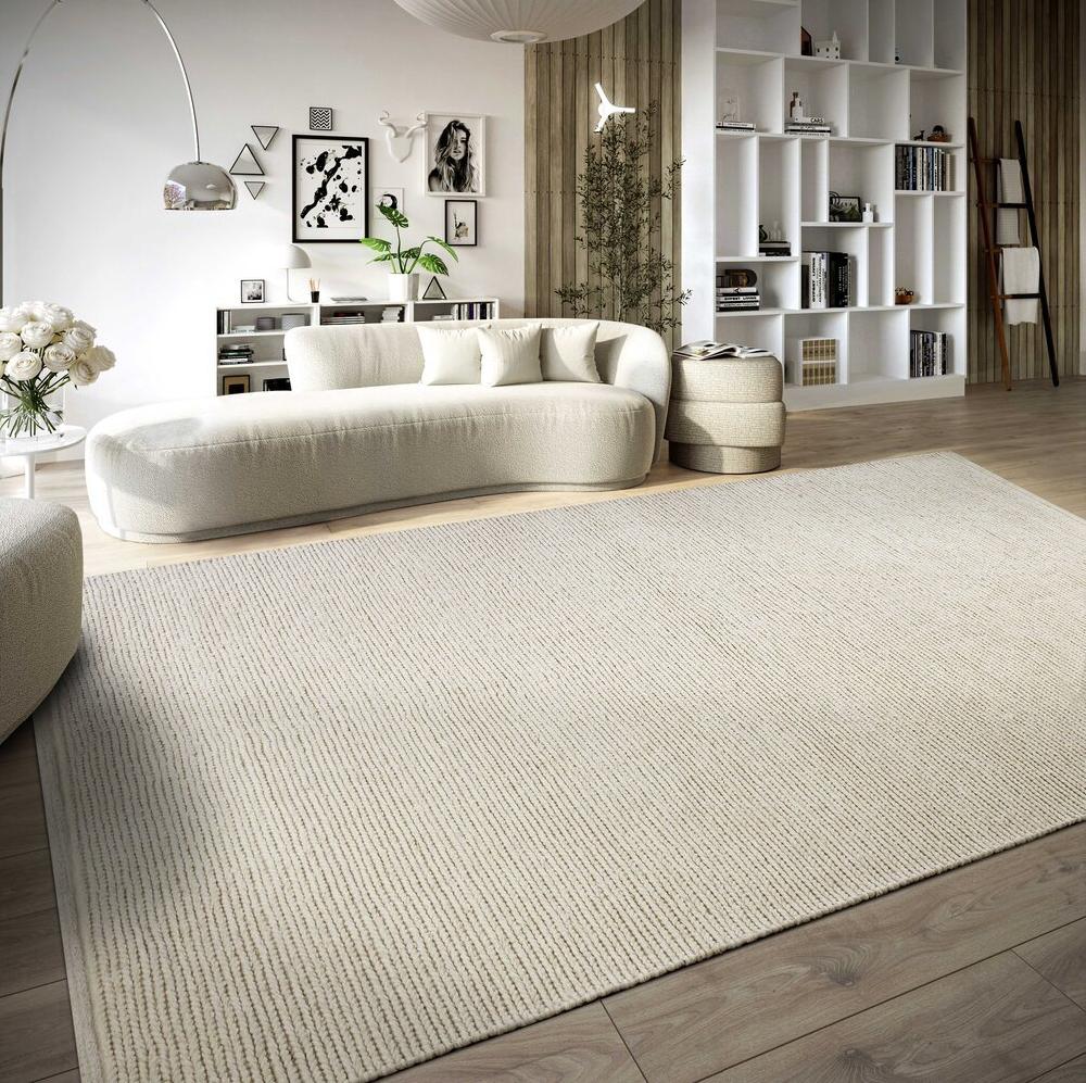 Flycarpets Wollen Vloerkleed - Francois Wit/Crème