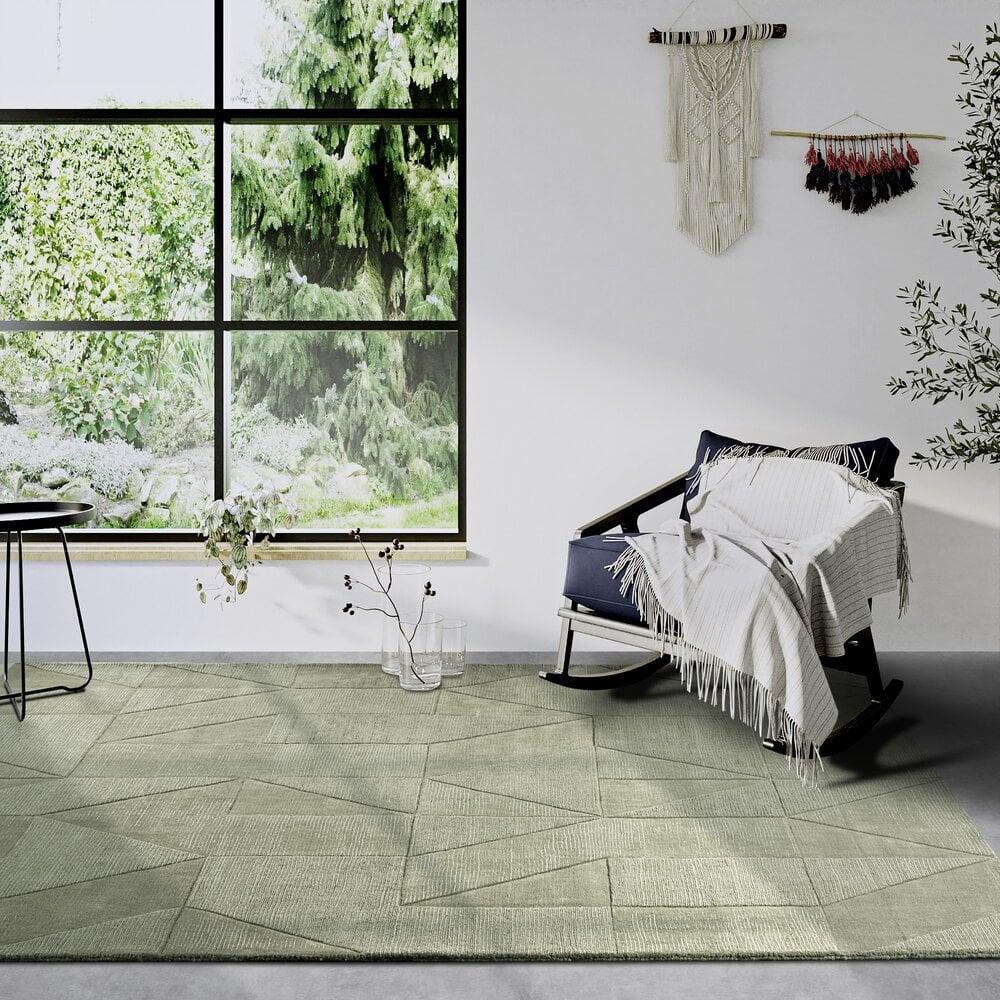 Flycarpets Wollen Vloerkleed - Ursule Groen