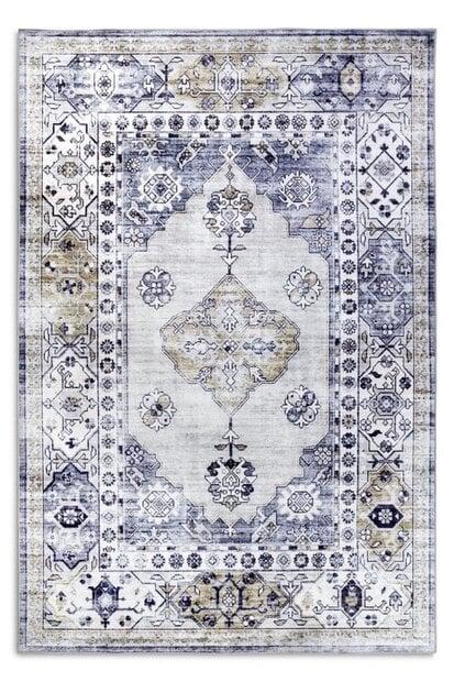 flycarpets Freundin Home Collection - Asya Laagpolig Vintage vloerkleed - Blauw / Goud