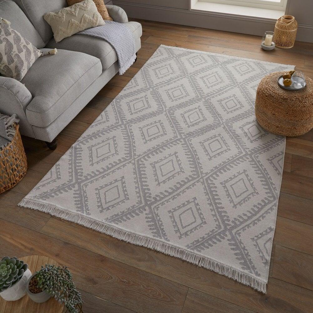 Flycarpets Geometrisch Vloerkleed - Alix Gerecycled Grijs