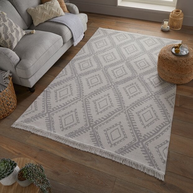 flycarpets Geometrisch vloerkleed - Alix Gerecycled Grijs