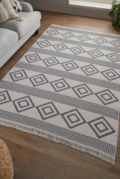 flycarpets Geometrisch vloerkleed - Edie Gerecycled Grijs