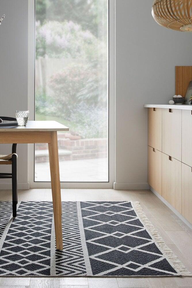 Flycarpets Geometrisch Vloerkleed - Teo Gerecycled Zwart/Wit