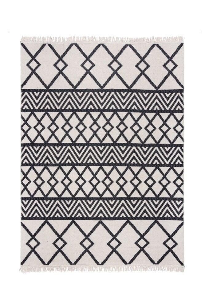 Flycarpets Geometrisch Vloerkleed - Teo Gerecycled Zwart/Wit